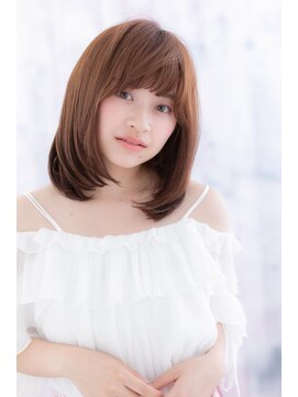 ミック 日暮里店(miq) 斜めバング×前下がり☆ショコラピンク小顔ワンカールc1