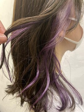 シュリット 溝の口(schritt) アクセントパープル イヤリングカラー ブリーチインナーカラー