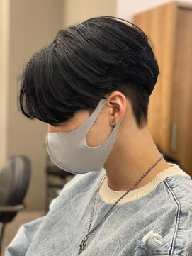 エルマーク(L-MARK) 黒髪マッシュナチュラルマッシュメンズヘア韓国ツーブロック