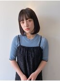 ◯シンプルボブ◯アッシュブラック/イルミナカラー 7月