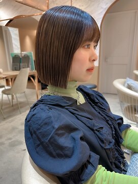 ロンド エスポワール 錦糸町(Lond espoir) 黒髪グレーベージュ前髪パーマレイヤーロング　錦糸町/ショート