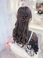 お花ハーフアップ
