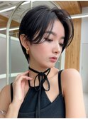 ショートハンサムショート丸みショート黒髪レイヤーカット小顔