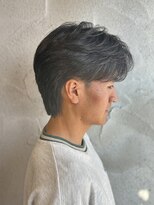 ニアウ 高崎店(Niau)&nbsp;メンズセンターパートニュアンスフェザーパーマ群馬高崎眉毛