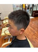 キッズカット☆黒髪ツーブロック刈り上げアップバング