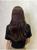 ウェーブ巻き×暖色カラーで旬顔ヘア