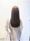 ブリーチなしダブルカラーミルクティーグレージュアッシュロング