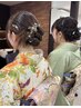 着付け（訪問着・留袖・小紋）＋ヘアセット※要電話　￥12000