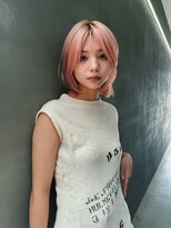 ウィットサークル(wit circle) ピンク ダブルカラー ブリーチ ボブ