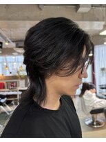 モモ(momo)&nbsp;メンズウルフダウンパーマシースルーマッシュメンズハイトーン