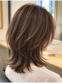 星ヶ丘髪質改善カラーミディアムウルフヘーゼルベージュ30代40代