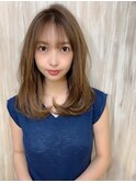 【shige】アッシュブラウンネオウルフ毛先パーマ外ハネボブ