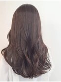透明感ツヤカラー 柔らかラベンダーベージュ ピンク くびれヘア