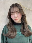 ショコラベージュ、韓国レイヤーくびれヘア