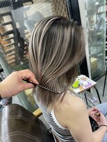 ラフ(LAFF) #バレイヤージュ#グレージュカラー#ボブウルフ#ココアベージュ