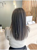 シルバーアッシュブルージュ透明感バレイヤージュ