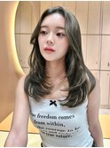 ウェーブミディアム×ブリーチなし韓国レイヤーカット[大宮]