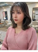 韓国ヘア/縮毛矯正/ミディアムレイヤー【レイヤー/梅田】