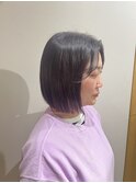 切りっぱなしボブ×ラベンダーカラー