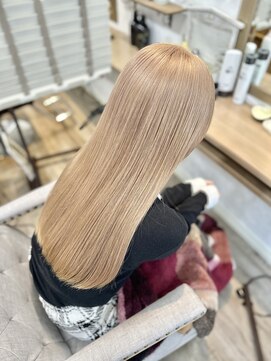 ラウラアンドロー(LAURA&RO) ロングケアブリーチミルクティーベージュ学割ハイトーンカラー