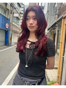 ロチカバイドールヘアー 心斎橋(Rotika by Doll hair) ザクザクレイヤー × 深みレッド☆