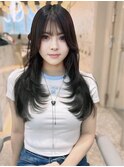 ミニウルフ×チェリーブラウン[くびれヘア/イメチェン/夏]