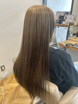 ヘア ルーナ バイ アプリーレ(hair lune by Aprire)&nbsp;立体感アッシュブロンドハイライト×ストレートロングヘア