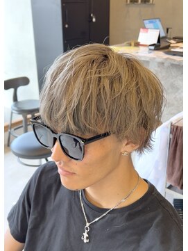 エッジ(EDGE) メンズハイトーンブリーチカラーマッシュショートレイヤーウルフ