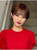 大人可愛いショートスタイル◎暖色カラーで柔らかく