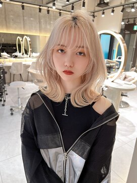 ロンドメリア 天神大名店(Lond Melia) 黒髪カタログ/オリーブグレー/小顔に見せるヘア/クラゲヘアー