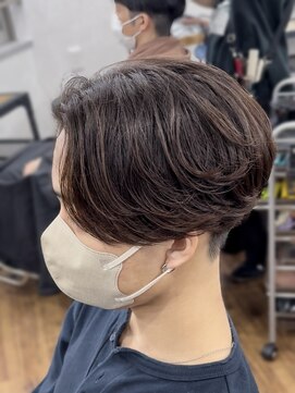 メルシー トータル ブランディング サロン(merci TOTAL BRANDING SALON) メンズニュアンスパーマ　毛流れセンターパート