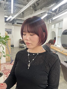 シー 自由が丘(sii.) ショートボブ/ピンクブラウン×ハイライト/