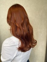 ピュアメンド 吉祥寺(Pure Mend) オレンジレッド×ゆるふわウェーブロング