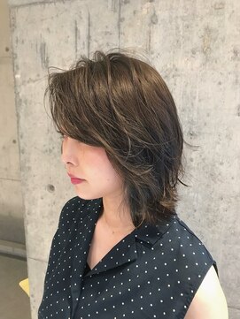 ル リヤン(Le lien) 【Le lien 谷村】フォギーグレージュ ヘアカラー 斜めバング
