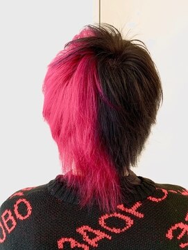 バックスタイル ２トーンカラー ピンク ブラック L シンゴナカムラ ヘアカラーサロン Shingo Nakamura Hair Color Salon のヘアカタログ ホットペッパービューティー