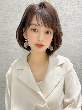 シルクレイ 吉祥寺店(Silk-lei) 大人かわいいフェザーバング前髪ブラウンベージュ20代吉祥寺