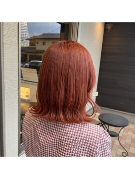 アロー ヘアー(arrow hair) ◇ブリーチカラー×ピンクオレンジ