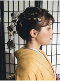 ポニーテールアレンジ/金箔ヘア/振袖ヘアアレンジ