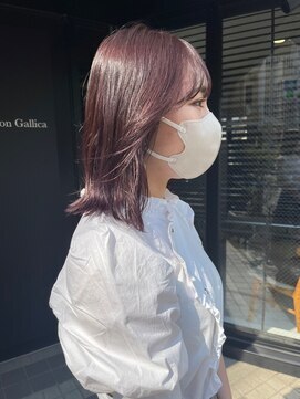 ガリカ 渋谷(Gallica) 【mami】外ハネボブラベンダーココアブリーチなしダブルカラー