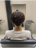 ピンクブラウンツイストスパイラルパーマ