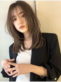 韓国ヘアグレージュカラーブリーチ無し髪質改善イヤリングカラー