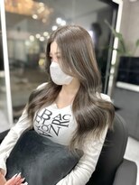 アクション 心斎橋店(ACTION)&nbsp;20代30代ブリーチ無しカラーオリーブグレージュ　顔まわりカット