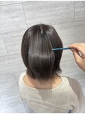 透明感カラーボブ