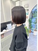 オリーブグレー/前髪/ボブ/マロンベージュ/レイヤーカット/小顔