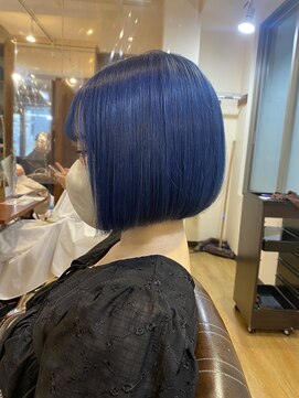 サンドレオ 新宿店(sand Leo) ラベンダーネイビーブルーストンボブ