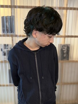 PARKiiiNG 心斎橋　ブリーチ/ダブルカラー/パーマ/メンズ【パーキング】 ニュアンスパーマ