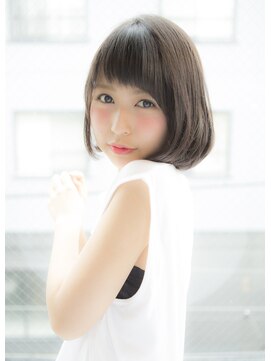 サロンドミルク 原宿(salon de MiLK) 【salon de MiLK 原宿】短めバングのおしゃれボブ