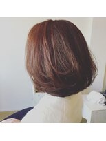 カタチヘアー(HAIR)&nbsp;。。。春。。。ゆれる。。。オレンジボブのカタチ。。。。。。。