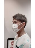 メンズカット襟足すっきりベリーショートブリーチありグレージュ