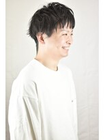 レ ギャルソン 仙台店(Les Garcons)&nbsp;黒髪2ブロックショートニュアンスマッシュビジネススタイル